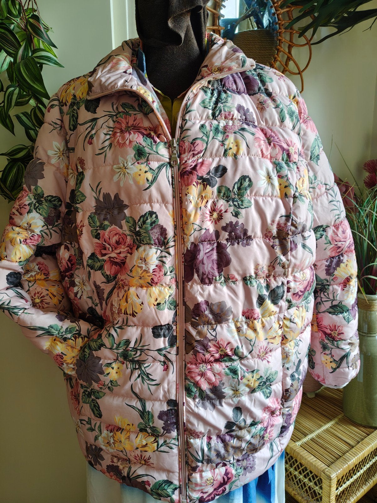 jas rose bloemen maat 50 paola, Kleding | Dames, Ophalen of Verzenden, Zo goed als nieuw, Maat 46/48 (XL) of groter, Roze