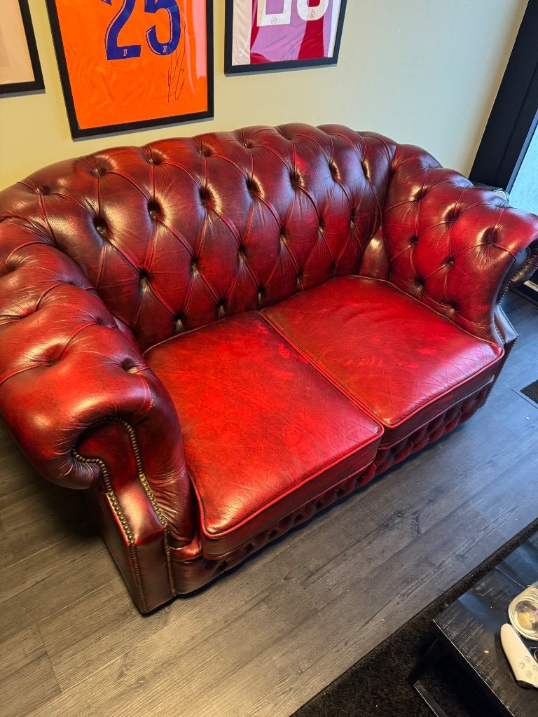 Echte Chesterfield VERKOCHT!, 150 tot 200 cm, Tweepersoons, Ophalen of Verzenden, Zo goed als nieuw