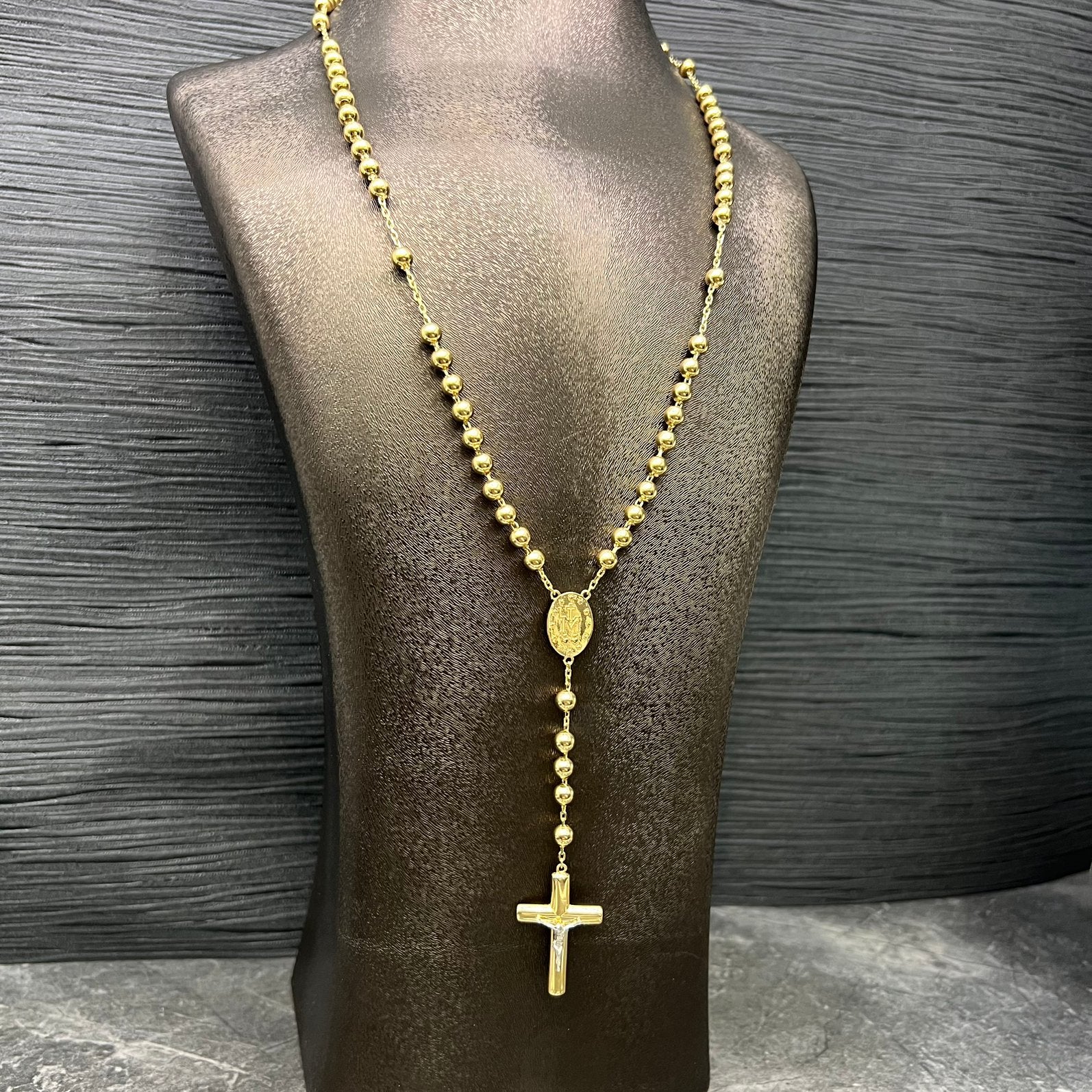 14 karaat gouden rozenkrans ketting nieuw, Ophalen of Verzenden, Nieuw, Goud