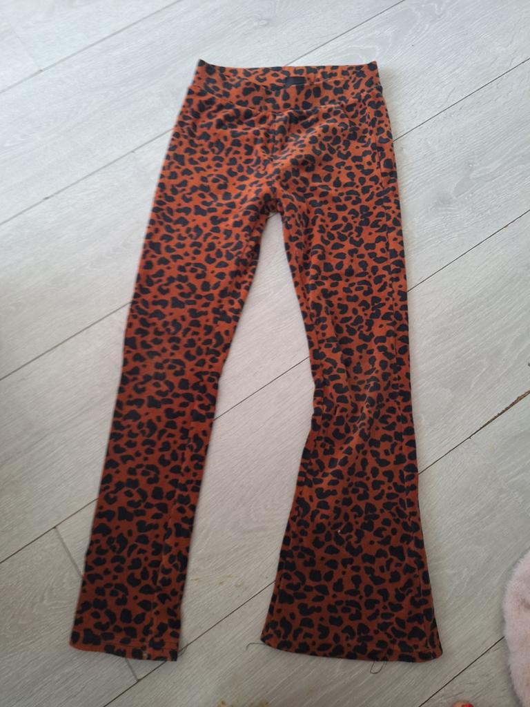 Luipaardprint flared broek, Maat 38/40 (M), Bruin, Ophalen of Verzenden, Onbekend