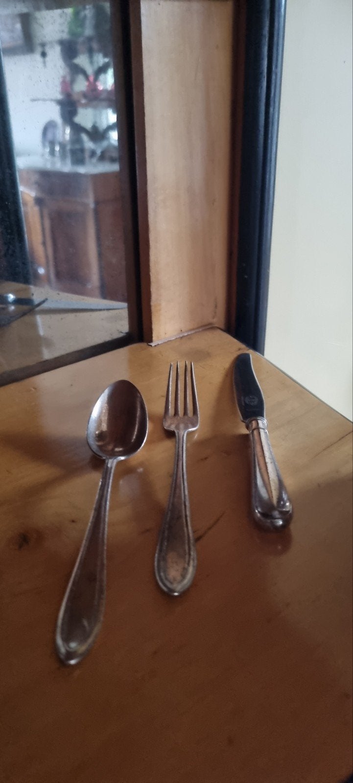 Prachtig antiek kinder bestek mooi en gaaf, Ophalen of Verzenden