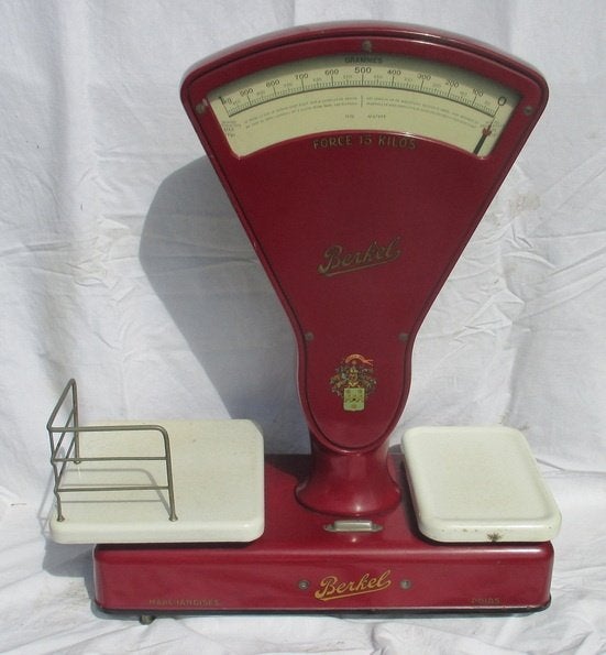 Originele antieke RODE Berkel weegschaal 1930, Ophalen