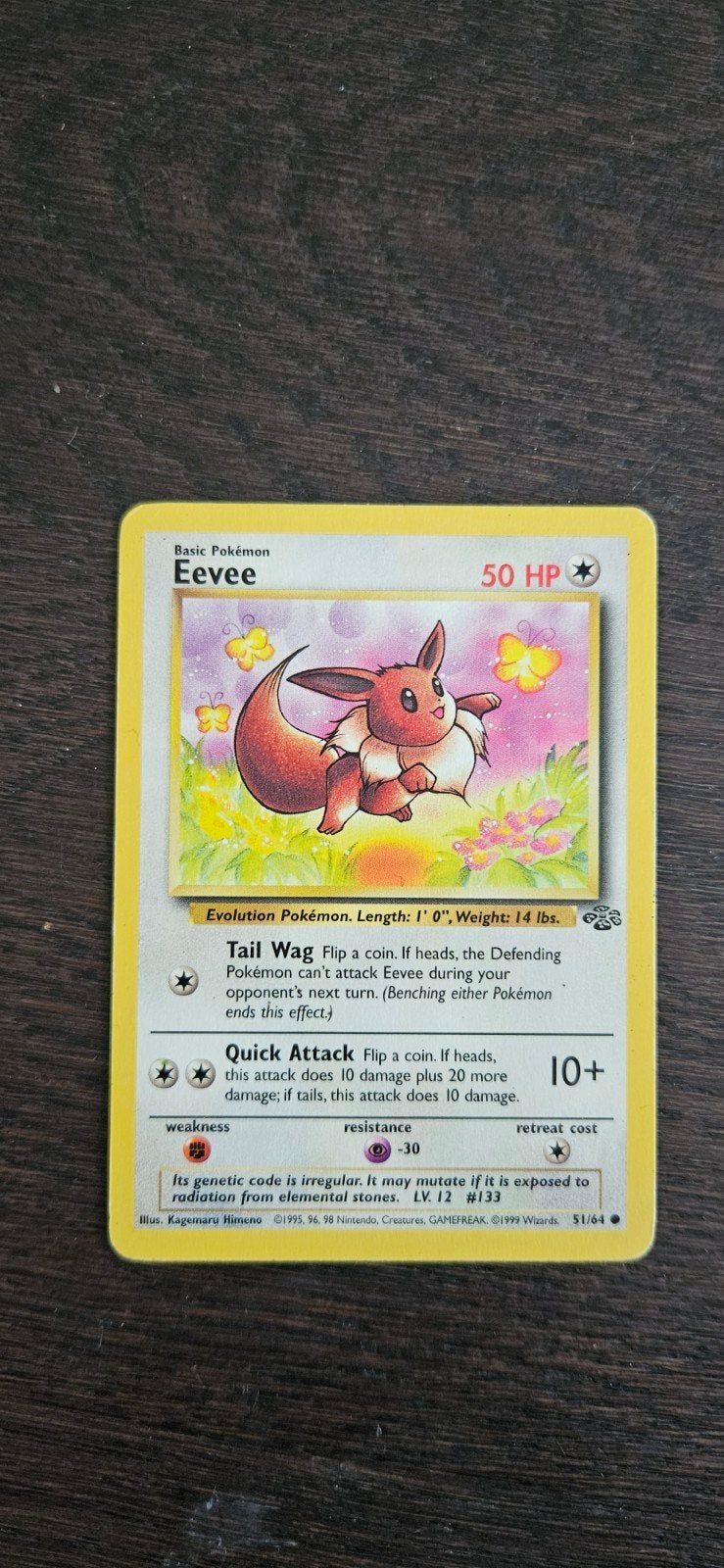 Eevee 51/64 Jungle Set Pokémon Kaart, Ophalen, Zo goed als nieuw, Losse kaart