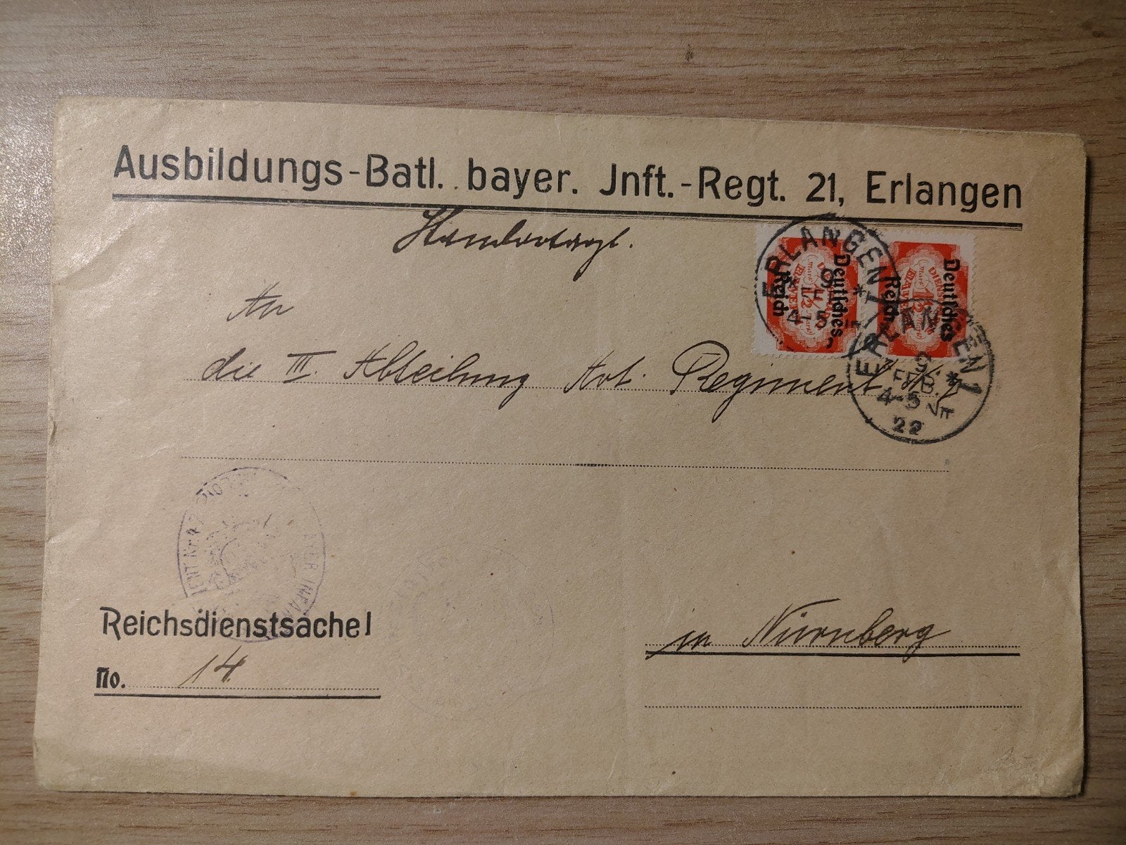 Duitse Rijk Ausbildungs-Batl. bayer. inft.-Regt. 21 Erlangen, Verzamelen, Ophalen of Verzenden, Duitsland