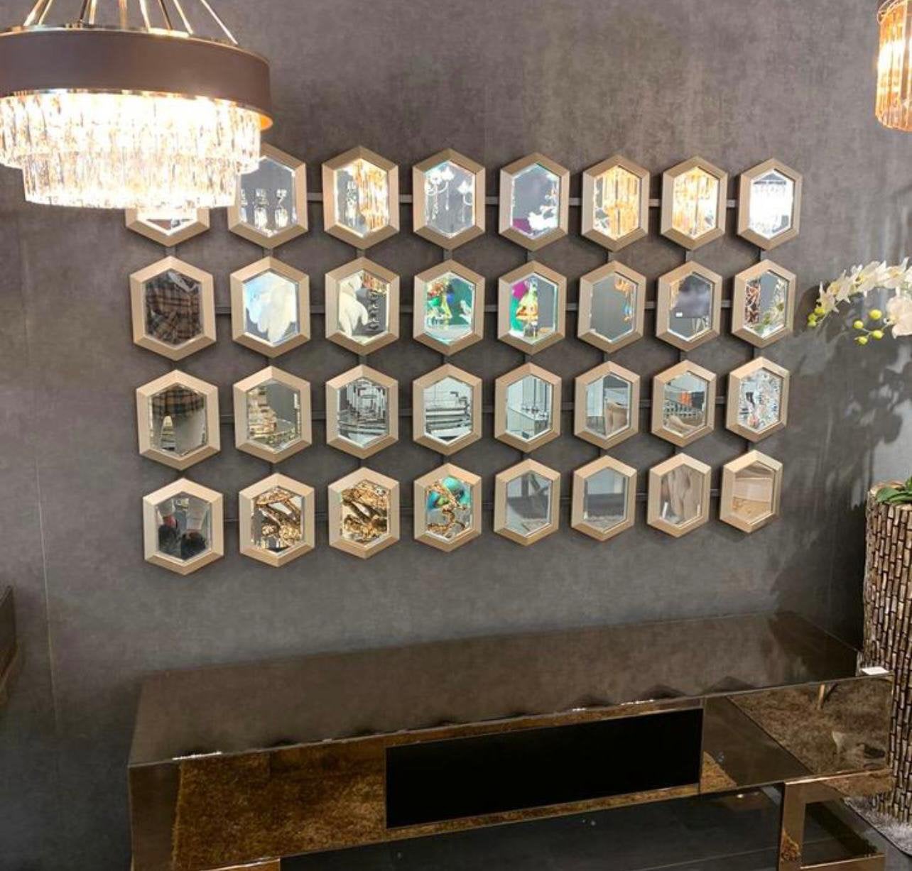 32 vakjes XL champange kleur spiegel mirror NEW eric kuster, Ophalen, Nieuw, 100 tot 125 cm, 150 tot 200 cm