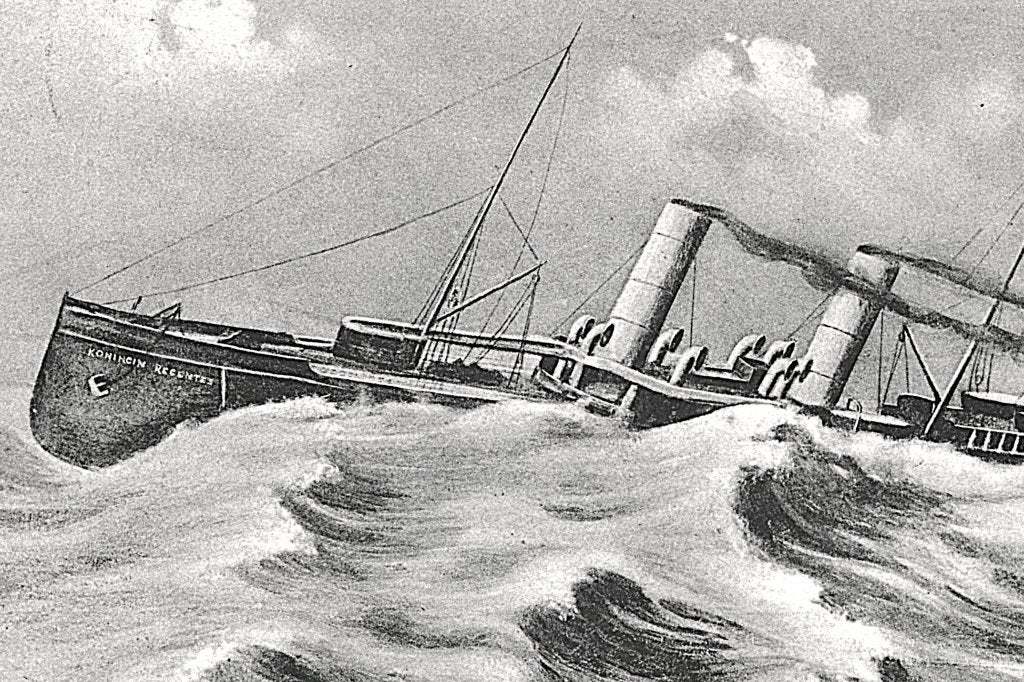 700497 Vlissingen Zeeland 1908 Mailboot in Storm Gelopen, Ophalen of Verzenden, Voor 1920, Gelopen, Zeeland