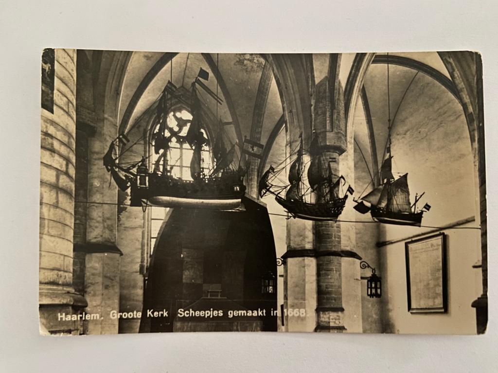 Ansichtkaart Haarlem Groote Kerk, Ophalen of Verzenden, 1940 tot 1960, Gelopen, Noord-Holland