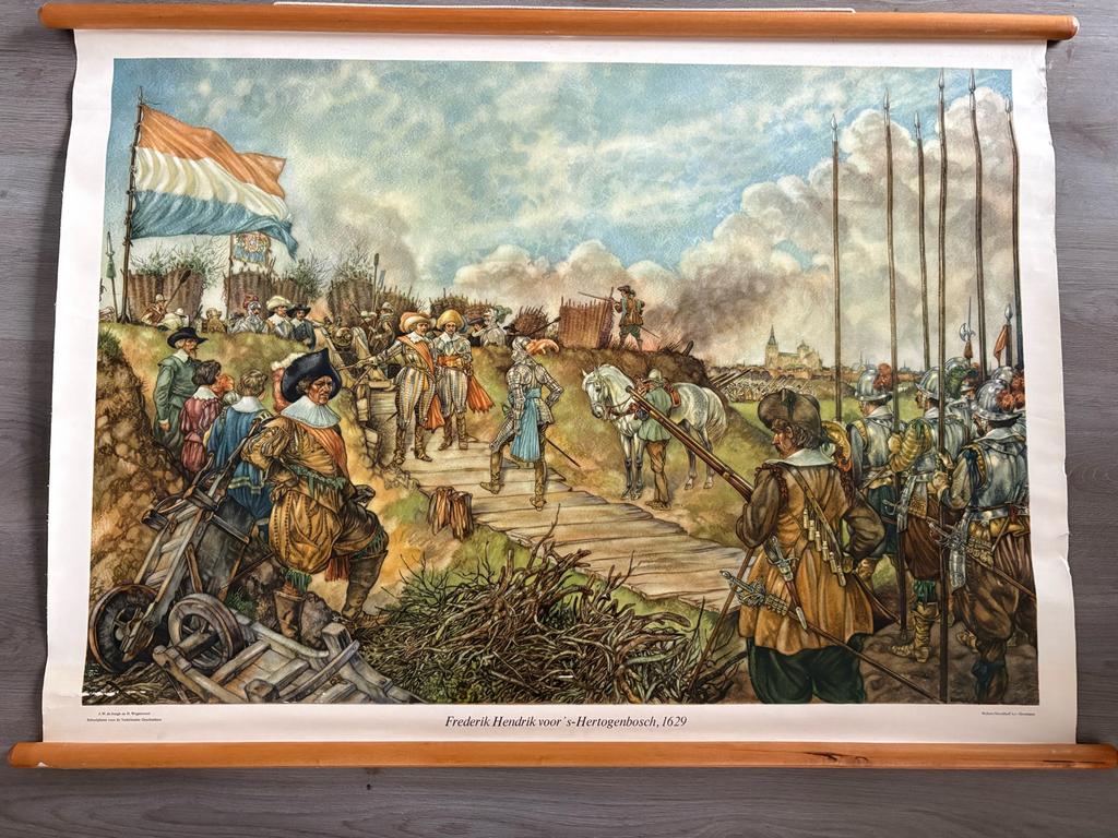 Schoolplaat Frederik Hendrik voor 's-Hertogenbosch, Antiek en Kunst, Antiek | Schoolplaten, Ophalen, Geschiedenis