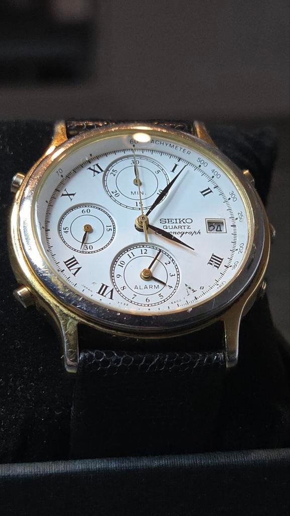 Seiko Chronograaf 7T32-6A50 uit 1988 - Vintage Klassieker, Seiko, Staal, Polshorloge, Verguld