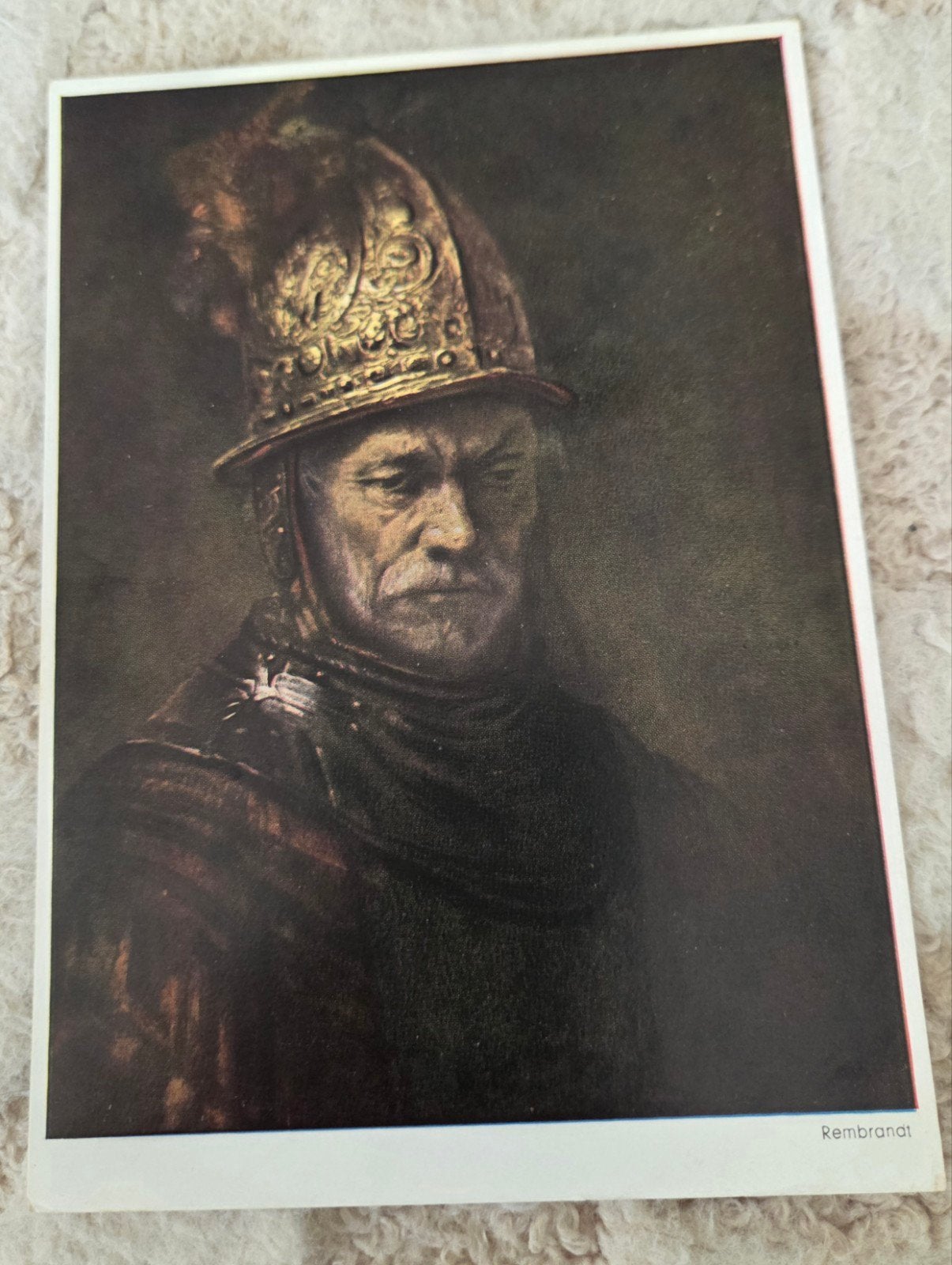 Ansichtkaart Rembrandt - De Man met de Gouden Helm, Verzenden, 1940 tot 1960, Ongelopen, Overige thema's