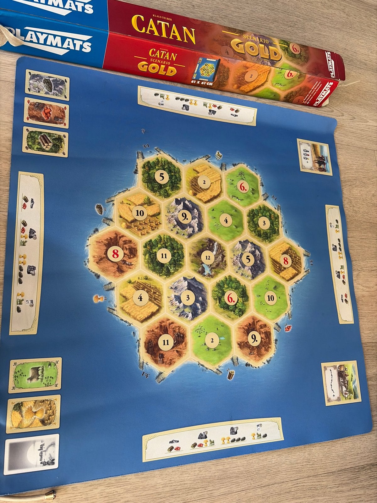 Zo goed als Nieuwe kolonisten Catan speelmat - Scenario Gold, Drie of vier spelers, Ophalen of Verzenden, Zo goed als nieuw