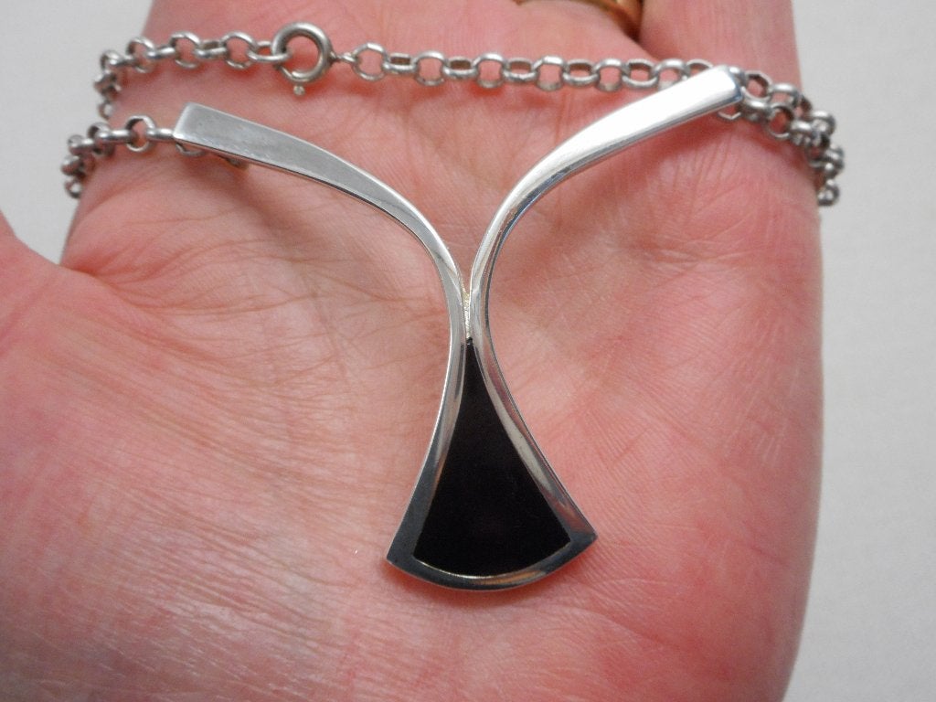 Zilveren jasseron met vaste grote modernist hanger nr.012, Met hanger, Verzenden, Zo goed als nieuw, Zilver