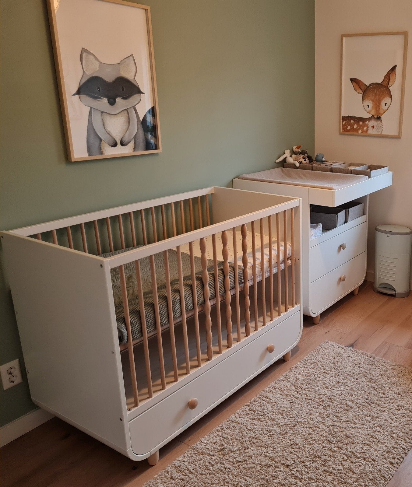 IKEA MYLLRA Babybedje met lade + peuterhekje, Ophalen, Gebruikt, Jongetje of Meisje