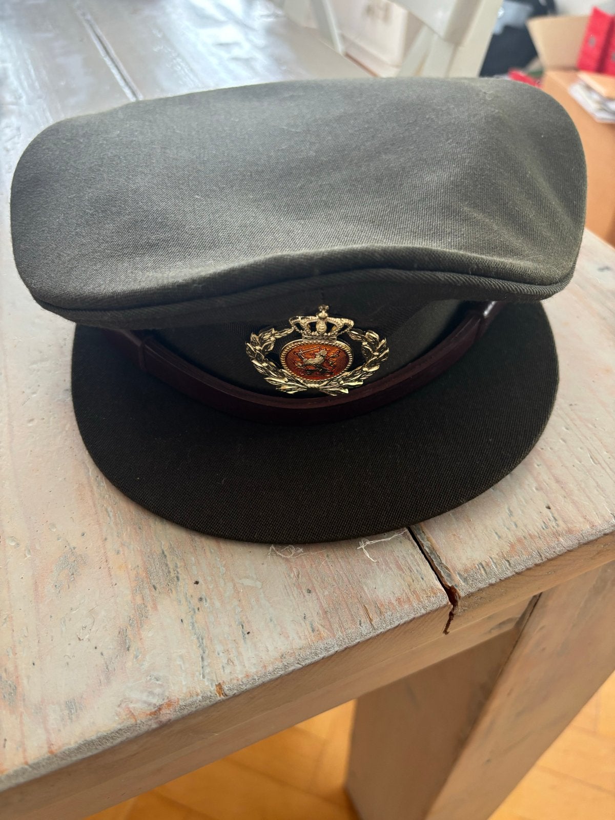 Diverse militaire spullen uit 1988: pet, baret en insignes, Ophalen of Verzenden, Landmacht, Nederland, Helm of Baret