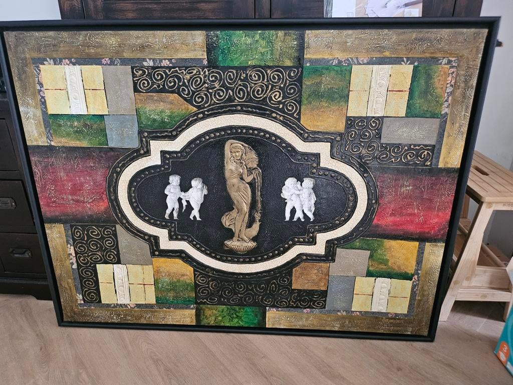 Groot tweedehands schilderij met lichte gebruiksschade, Antiek en Kunst, Kunst | Schilderijen | Klassiek, Ophalen