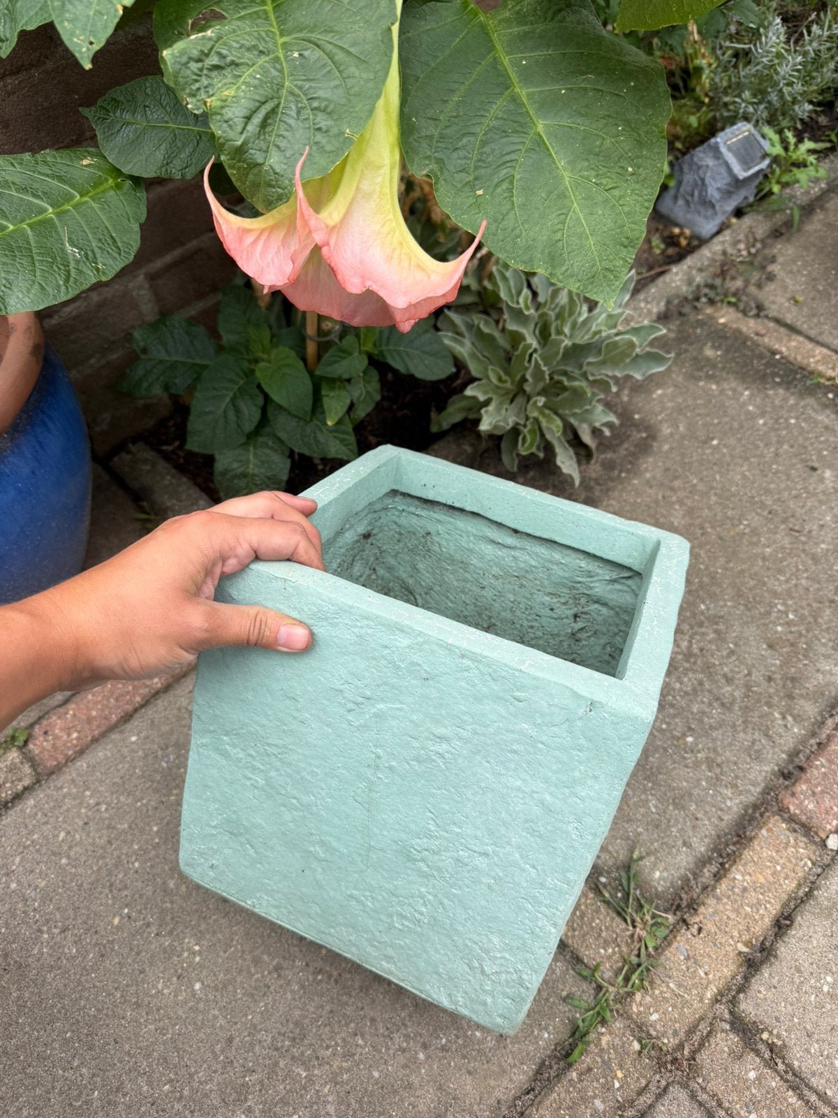 Mint groene buiten pot, Tuin en Terras, Bloempotten, Vierkant, Ophalen of Verzenden, Zo goed als nieuw, Minder dan 40 cm