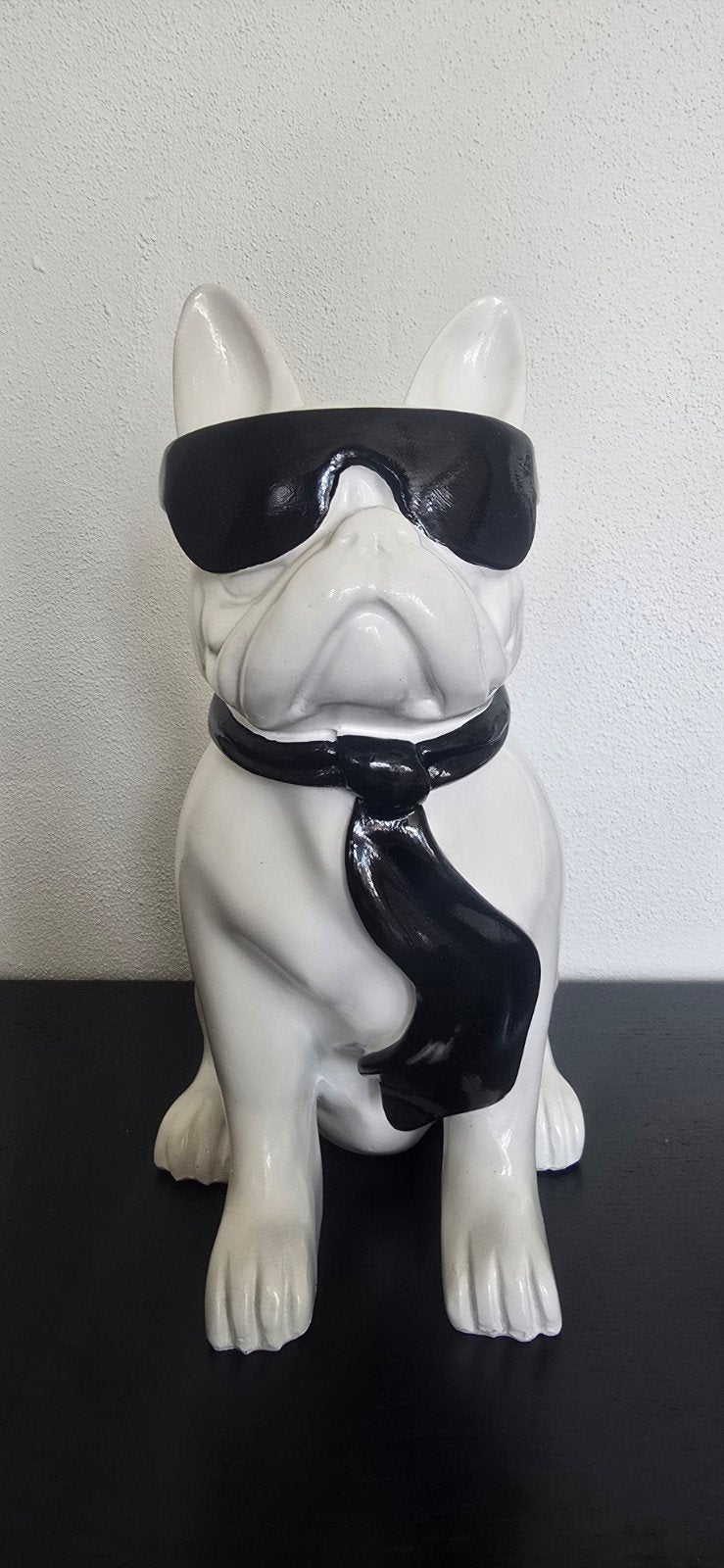 Decoratie Bulldog Hond - 36 cm hoog, Ophalen of Verzenden, Zo goed als nieuw, Wit, Overige materialen
