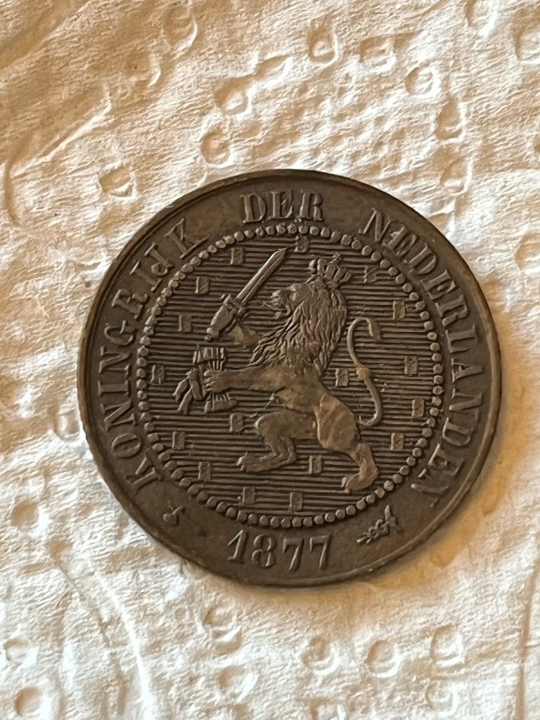 2,5 cent 1877, Ophalen of Verzenden, Koning Willem III, Overige waardes, Losse munt
