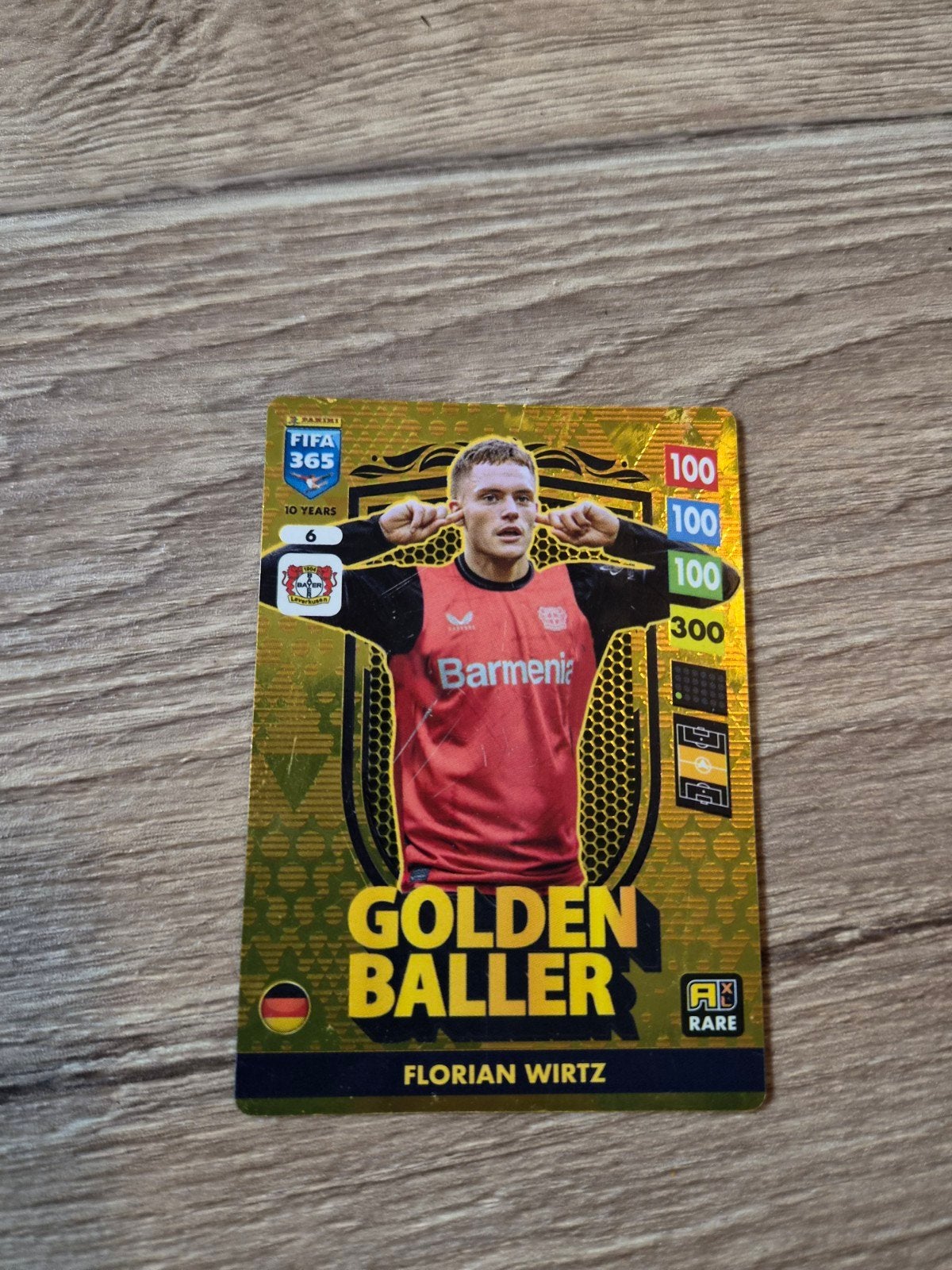 Panini FIFA 365 Golden Baller Florian Wirtz kaart, Ophalen of Verzenden, Zo goed als nieuw, Buitenlandse clubs, Spelerskaart