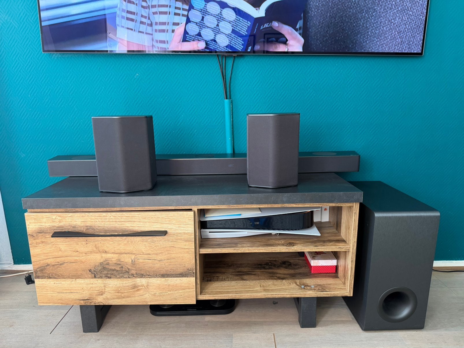 Te koop: LG DS95QR Soundbar met Subwoofer & Achterspeakers, Audio, Tv en Foto, Soundbars, Ophalen of Verzenden, Bluetooth, Zo goed als nieuw