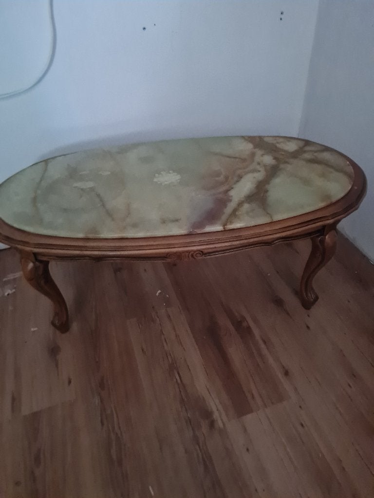 Zeer oude salontafel met onyx blad, Ophalen, Heikant 21 Kaatsheuvel, Gebruikt, 100 tot 150 cm