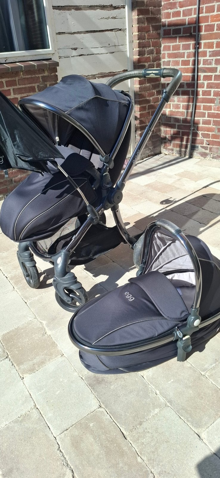 Kinderwagen - egg, Gebruikt, Verstelbare duwstang, Combiwagen, Ophalen