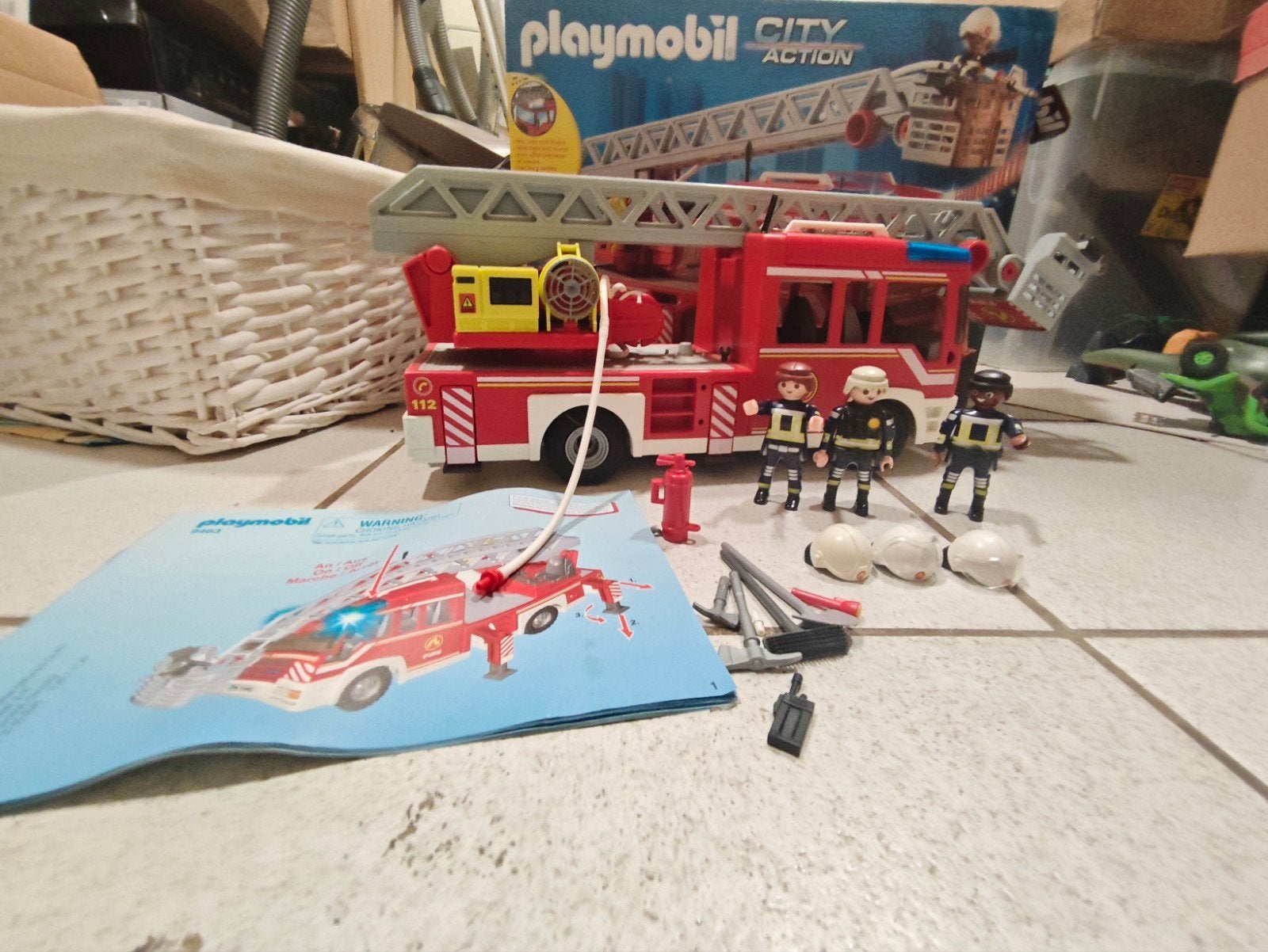 Playmobil City Action Brandweerwagen met Figuren, Gebruikt, Complete set, Voertuig, Ophalen of Verzenden