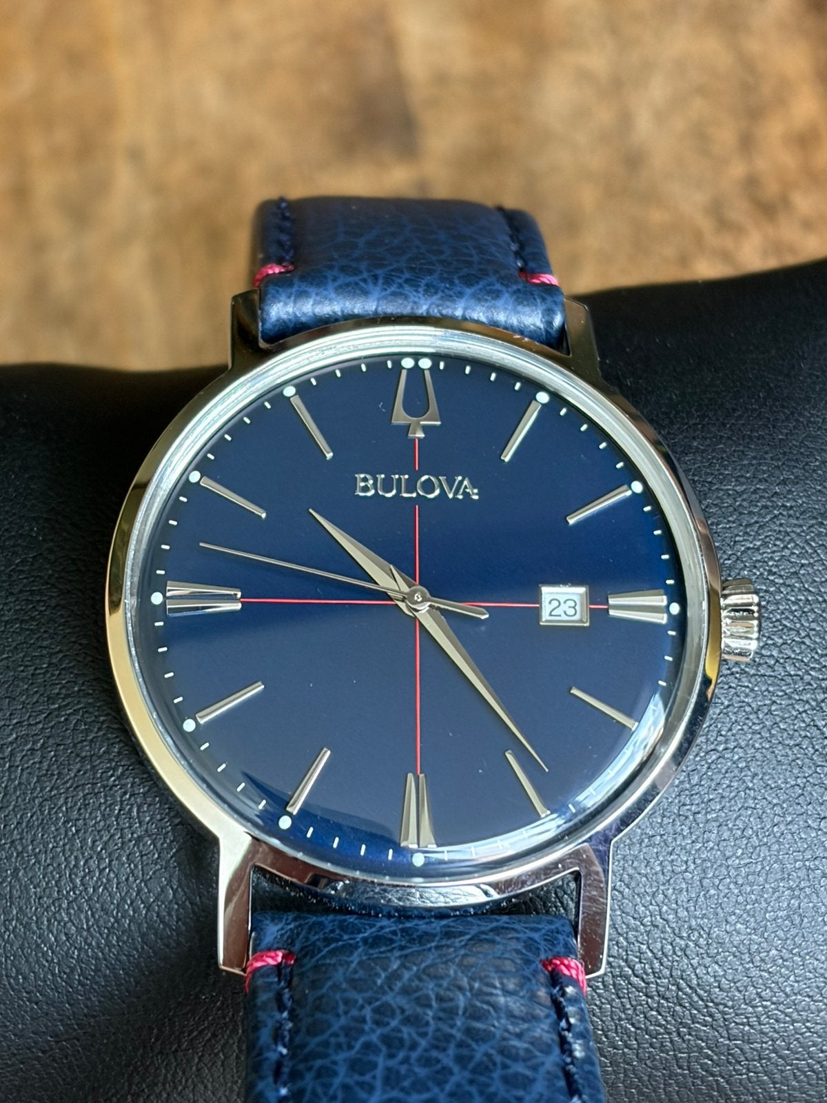 Bulova Aerojet Date, full set 2026, Overige merken, Leer, Staal, Polshorloge