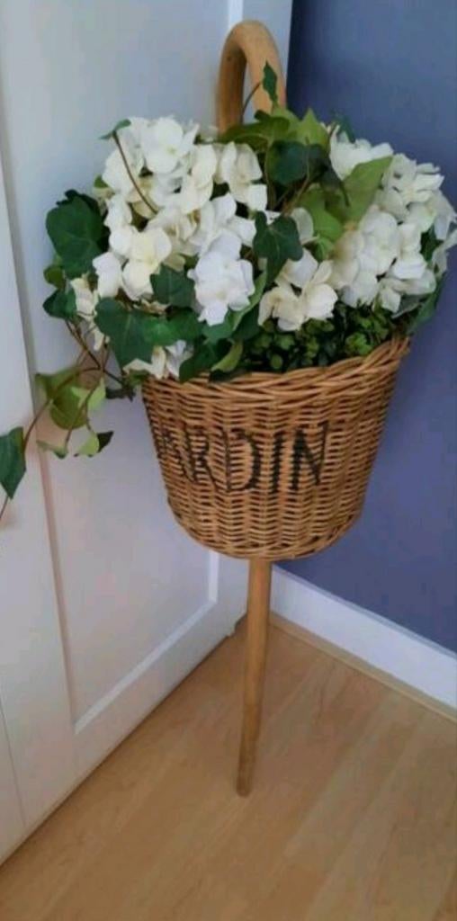Riviera Maison rattan Jardin mand op stok Oude Collec, Ophalen, Overige materialen, Rond, Minder dan 40 cm