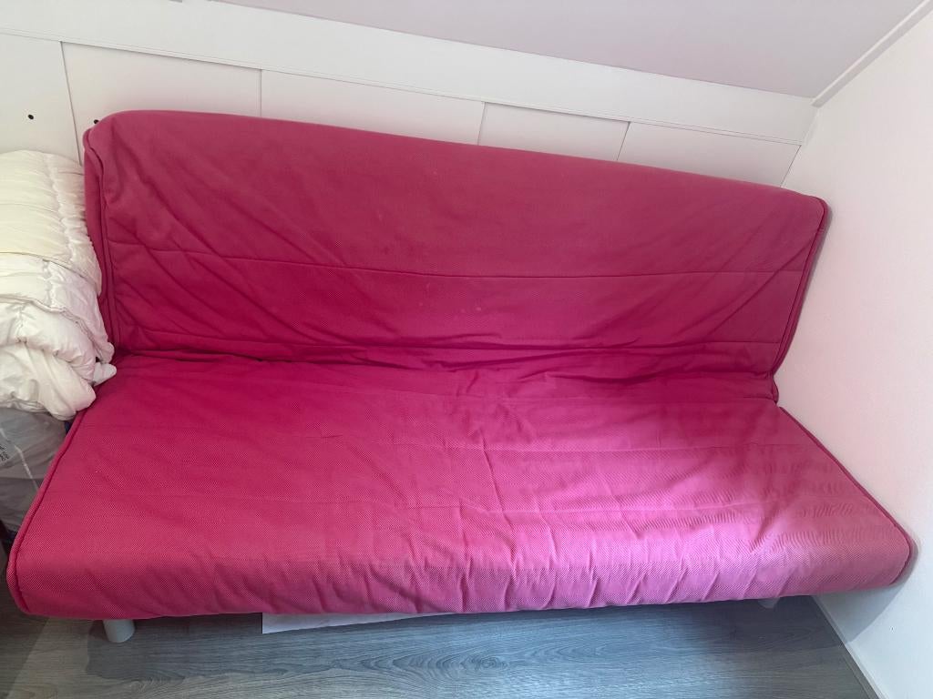 GRATIS Slaapbank roze, Ophalen, Gebruikt, Tweepersoons, Rood