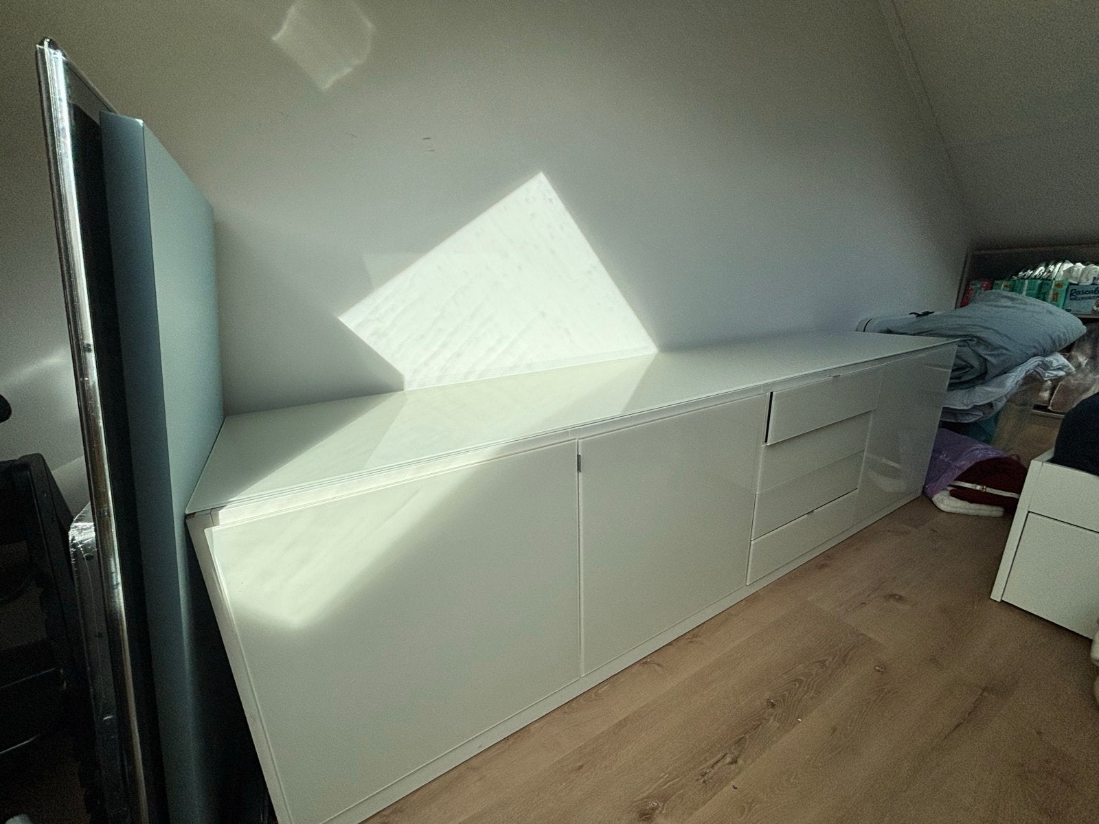 Pastoe kast met melkglazen blad - Lichte schade, Ophalen, Gebruikt