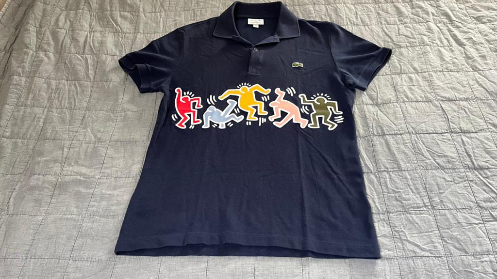 Lacoste x Keith Haring Polo - Donkerblauw - maat S, Ophalen of Verzenden, Zo goed als nieuw, Blauw