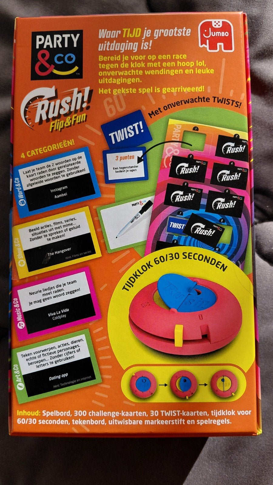 Party & Co Rush! Flip & Fun - Gezelschapsspel, Drie of vier spelers, Ophalen, Zo goed als nieuw, Jumbo