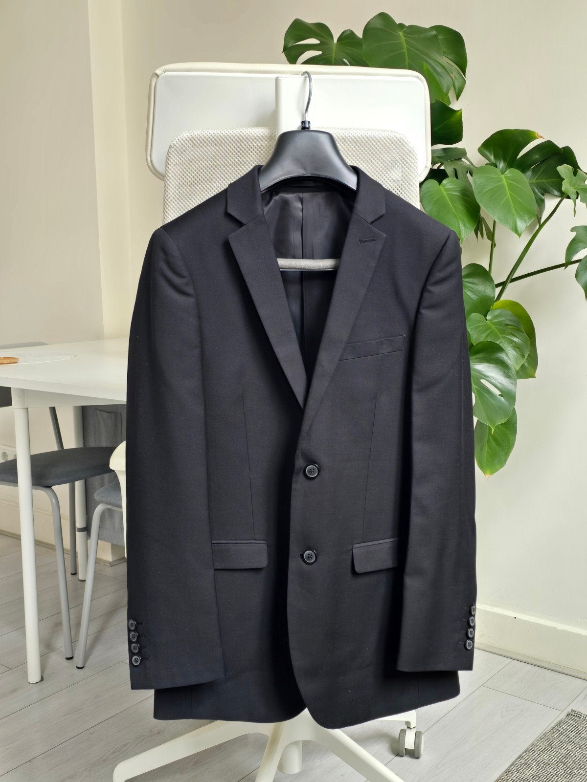 Tailored black suit, Kleding | Heren, Kostuums en Colberts, Wharton, Verzenden, Zwart, Zo goed als nieuw