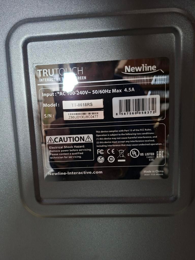 Newline TT-8618RS 86" Touchscreen - Defect, Audio, Tv en Foto, Televisies, LED, 50 Hz, 4k (UHD), Ophalen