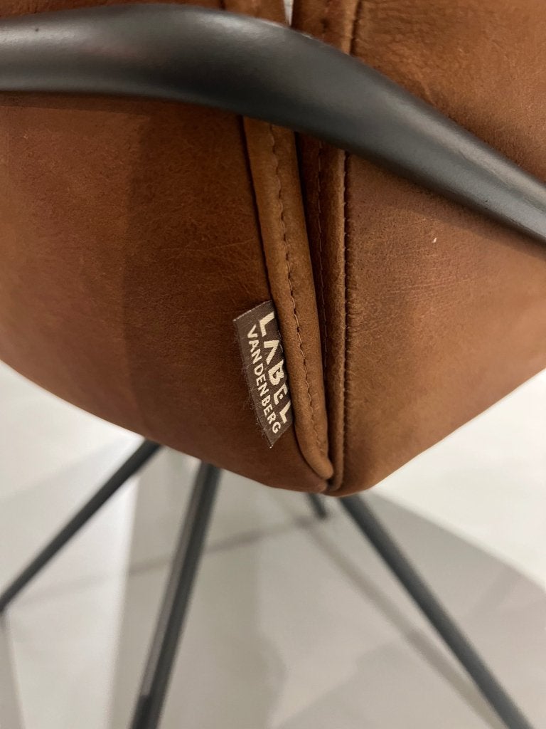LABEL Vandenberg | Easy JR Eetkamerstoelen (Set van 6), Info@label.nl, Bruin, Nieuw, Leer