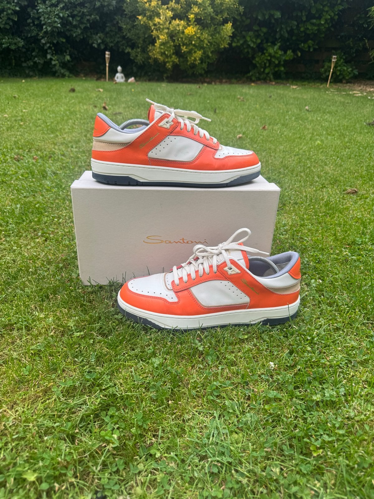 Santoni sneakers oranje UK9/EU43, Ophalen of Verzenden, Zo goed als nieuw, Overige kleuren, Sneakers of Gympen