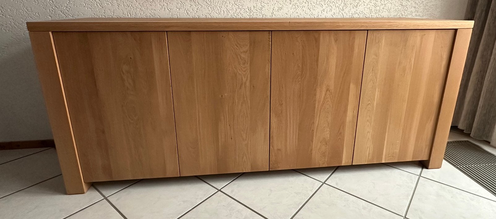 Moderne blank eiken dressoir, Ophalen, Zo goed als nieuw, 50 tot 75 cm, 200 cm of meer