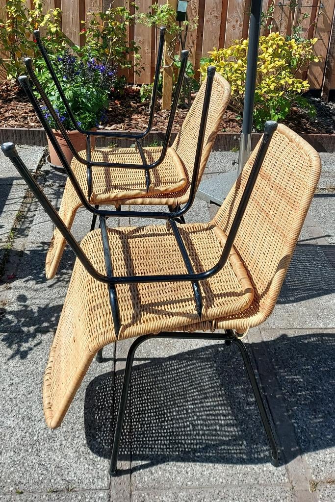 2 vintage pitriet stoelen Dirk van Sliedregt design, Ophalen, Gebruikt, Overige kleuren, Vier