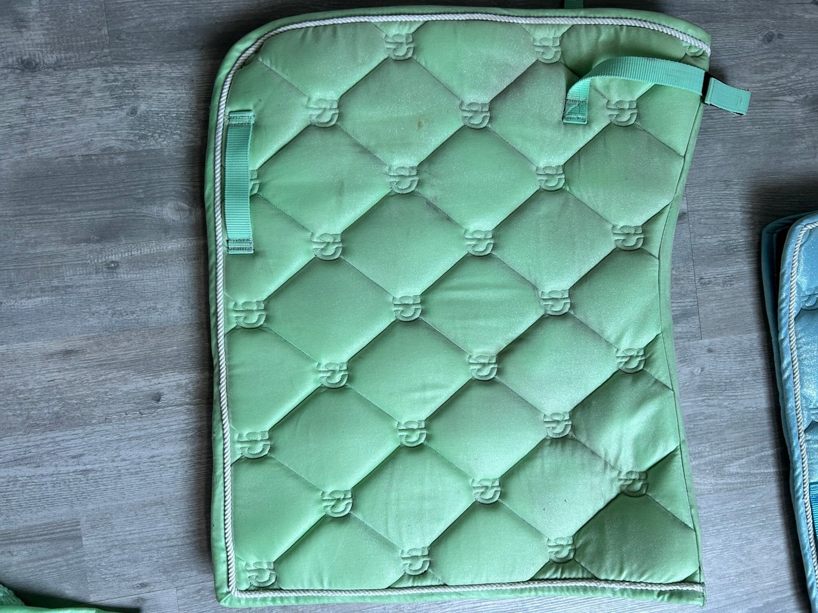 Zadeldekje Fairytale Green Glitter, Dressuur, Oornetje, Full (L), Dressuurdekje, Ophalen of Verzenden, Zo goed als nieuw
