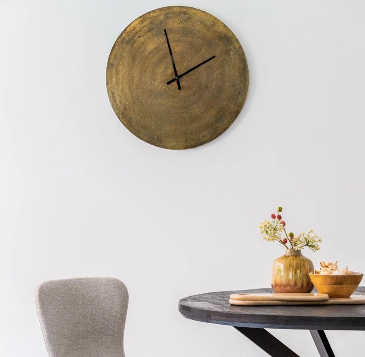 Light and living klok, brons 60diameter, Ophalen, Gebruikt