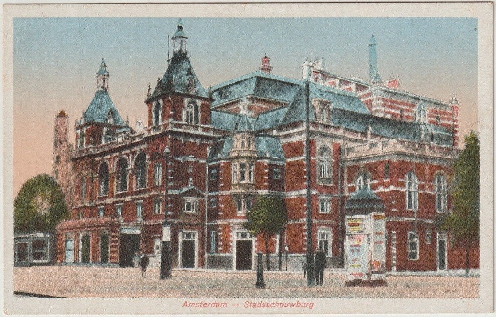 Amsterdam Stadsschouwburg plakzuil/transformatorhuis, Verzenden, Voor 1920, Ongelopen, Noord-Holland