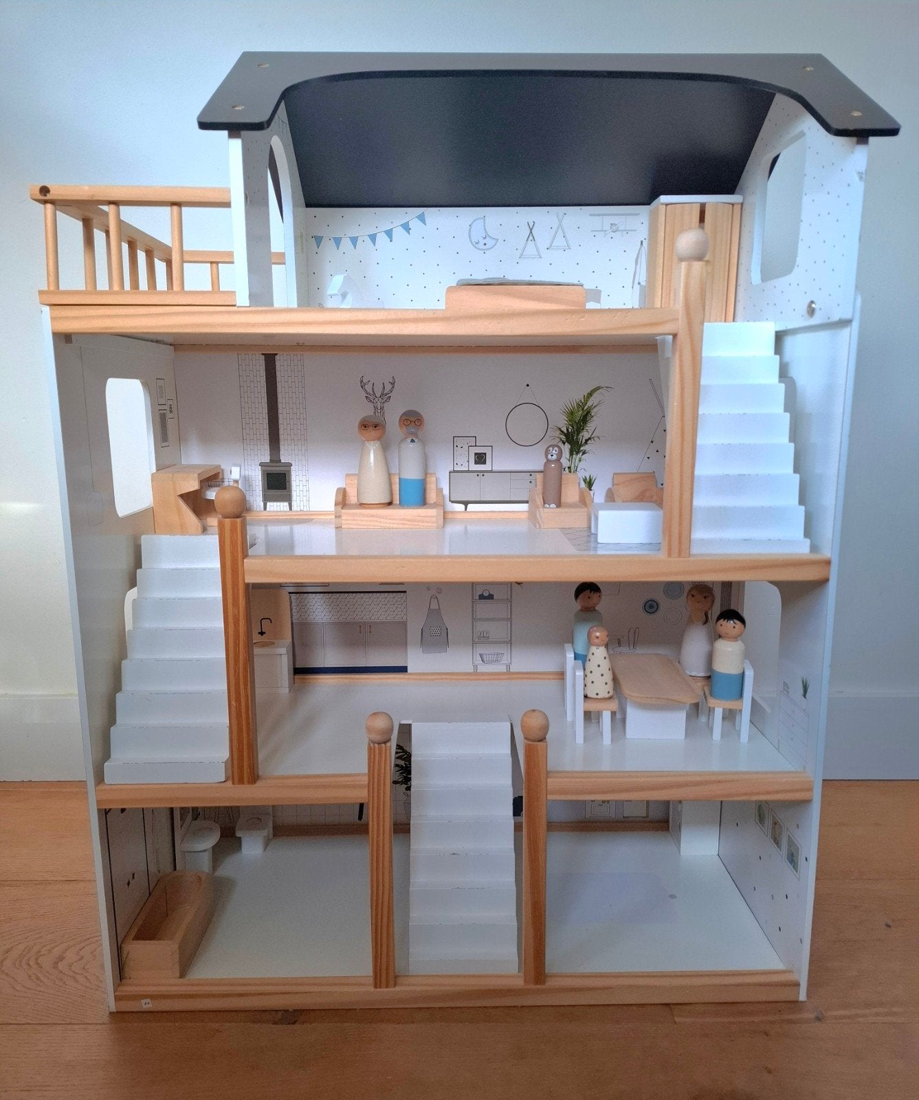 Houten poppenhuis Petite Amelie XL, Ophalen, Zo goed als nieuw, Poppenhuis