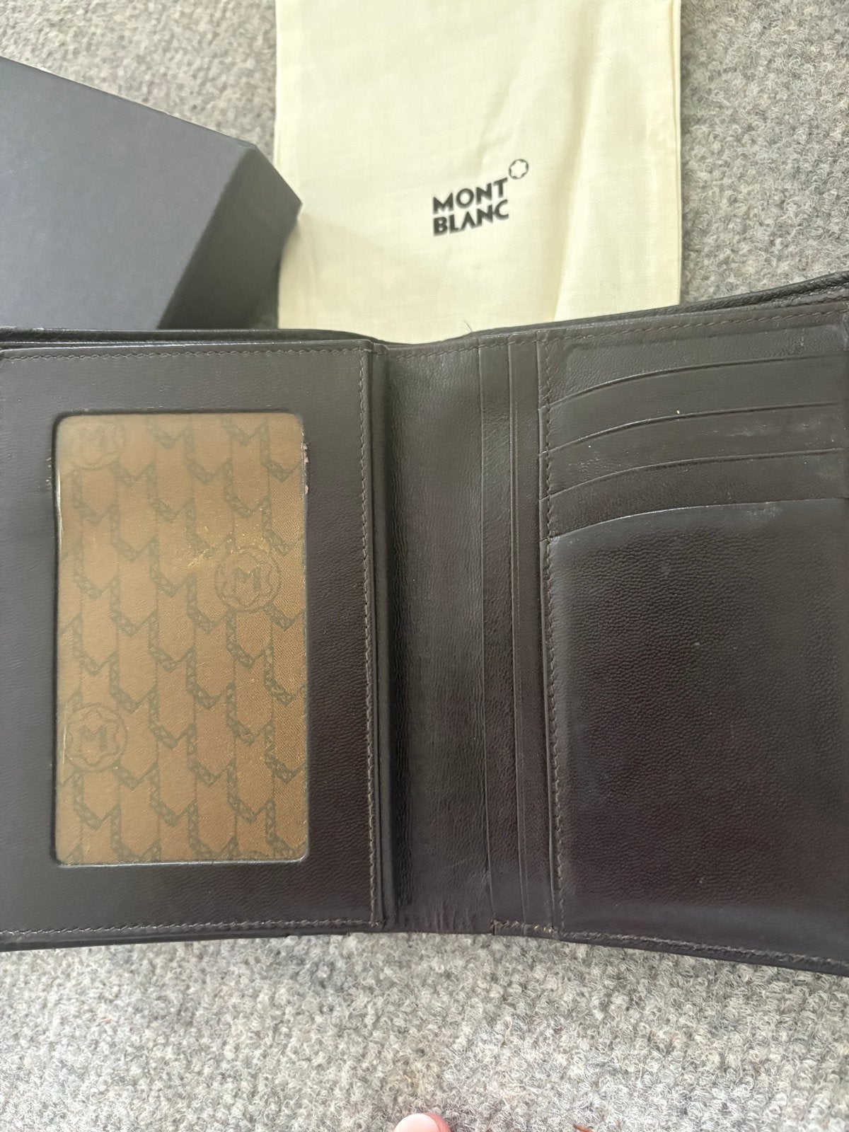 Montblanc Portemonnee Leer Bruin in Doos en Opbergzakje, Overige merken, Gebruikt, Bruin, Ophalen of Verzenden