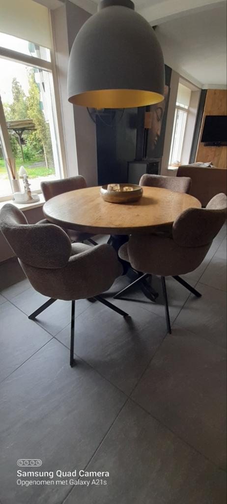 Eetkamer tafel met stoelen, Ophalen, Overige typen, Bruin, Landelijk