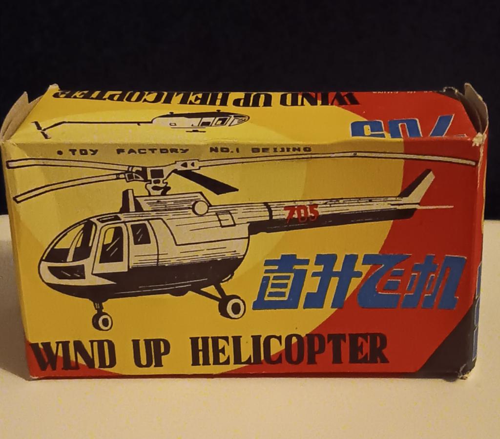 Vintage blikken helikopter in originele verpakking, Ophalen of Verzenden