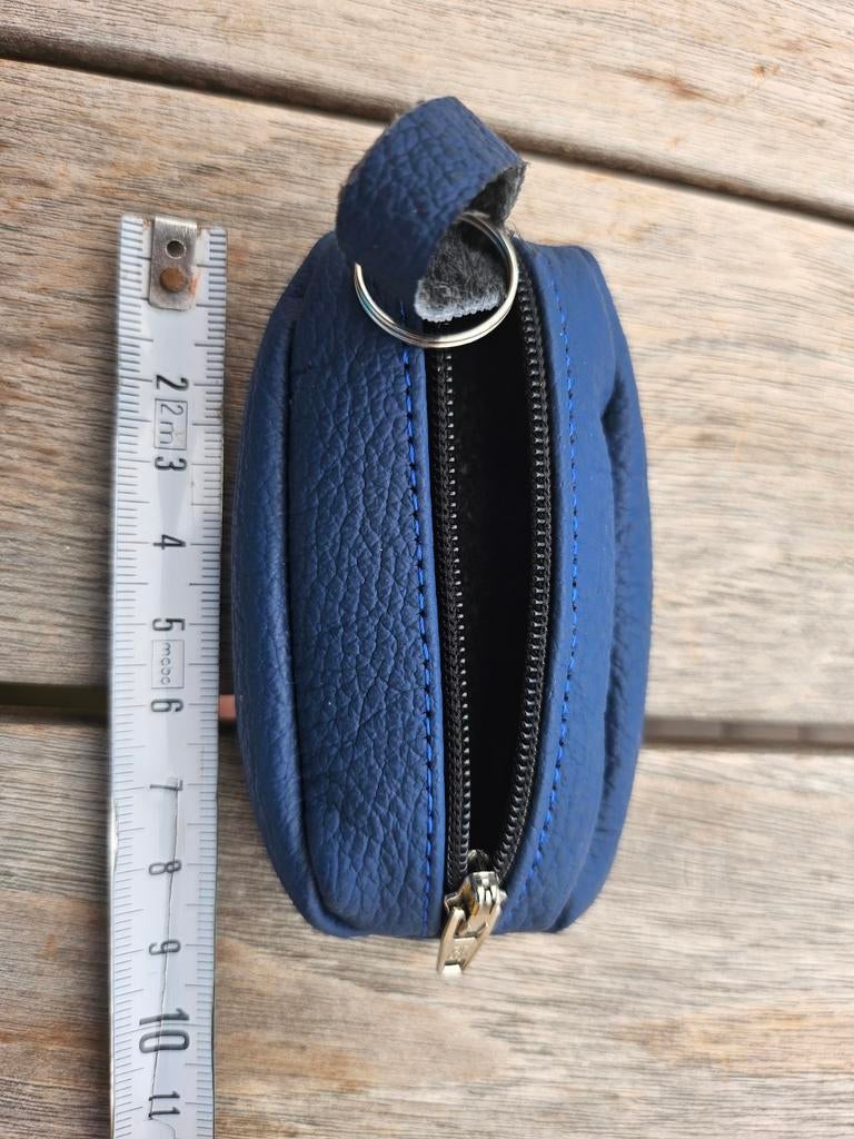 Donkerblauwe leren sleuteletui met rits, Overige merken, Blauw, Nieuw, Ophalen of Verzenden