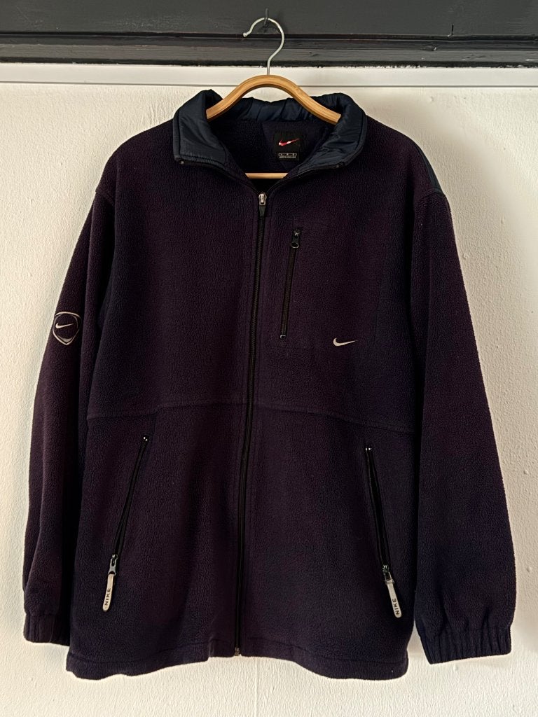 Vintage Nike fleece jacket donkerblauw maat L, Maat 52/54 (L), Blauw, Nike, Ophalen of Verzenden