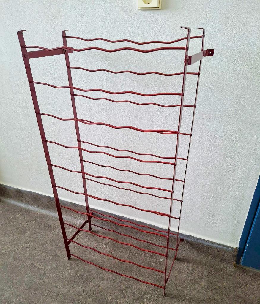 groot metalen wijnrek 50 flessen industrieel design retro, Huis en Inrichting, Woonaccessoires | Wijnrekken, Gebruikt, Ophalen of Verzenden