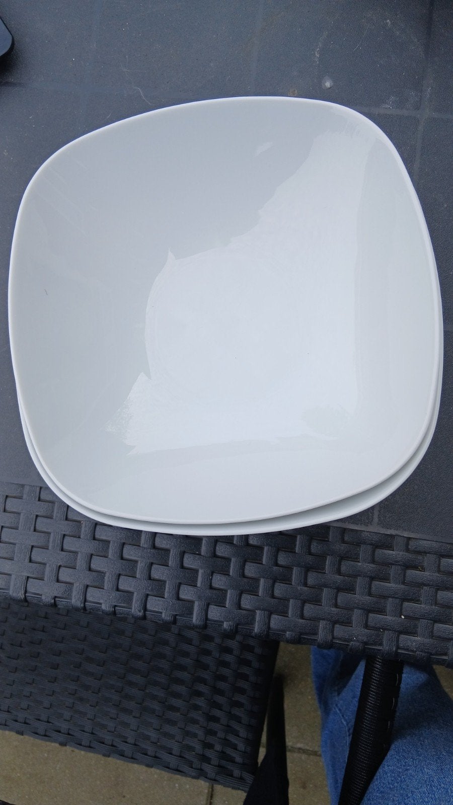 IKEA 4x Witte Vierkante Borden/Schalen - Zo goed als nieuw, Keramiek, IKEA, Ophalen of Verzenden, Zo goed als nieuw
